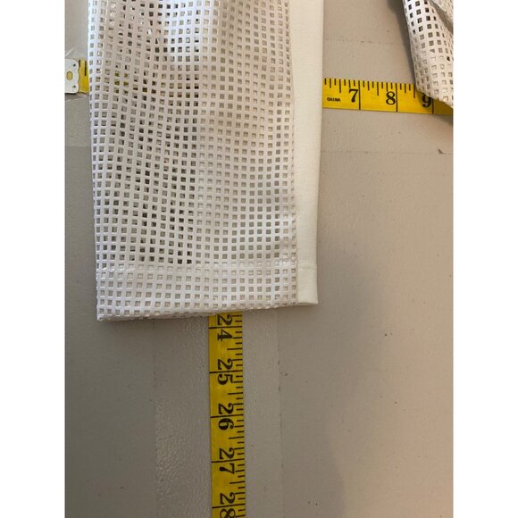 Chicos White Faux Leather Blazer Jacket Mesh Open Front Chicos Size 0 Small - Picture 11 of 11